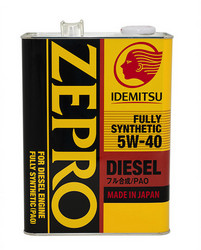 Купить моторное масло Idemitsu Zepro Diesel 5W-40 Cf Fully Synthetic 4л, в интернет-магазине в Апатитах