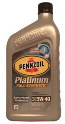 Купить моторное масло Pennzoil Platinum European Formula 5W-40, в интернет-магазине в Апатитах