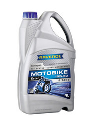 Купить моторное масло Ravenol Motobike 4-T Ester 15W-50 (4л) new, в интернет-магазине в Апатитах